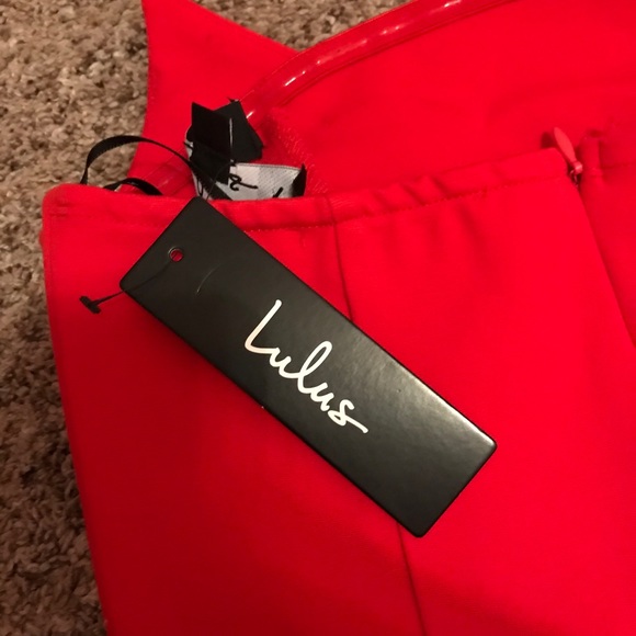 Lulus: Red Strapless Skater Dress - Picture 4 of 4